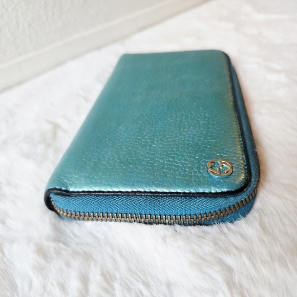 Gucci Teal Leather Wallet - Picture 11 of 16